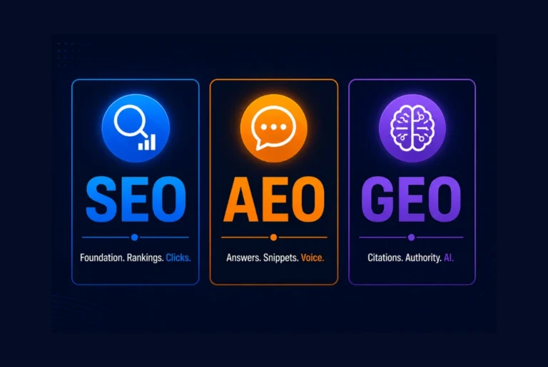 AEO vs SEO vs GEO comparison complete guide to what actually works in AI search in 2026 for marketers and content creators