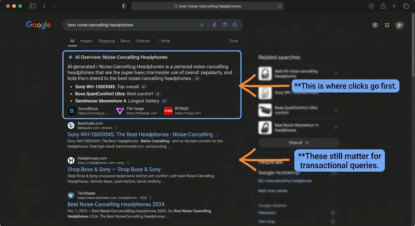 How Google AI Overviews affect traditional SEO click-through rates in 2026 informational vs transactional query differences