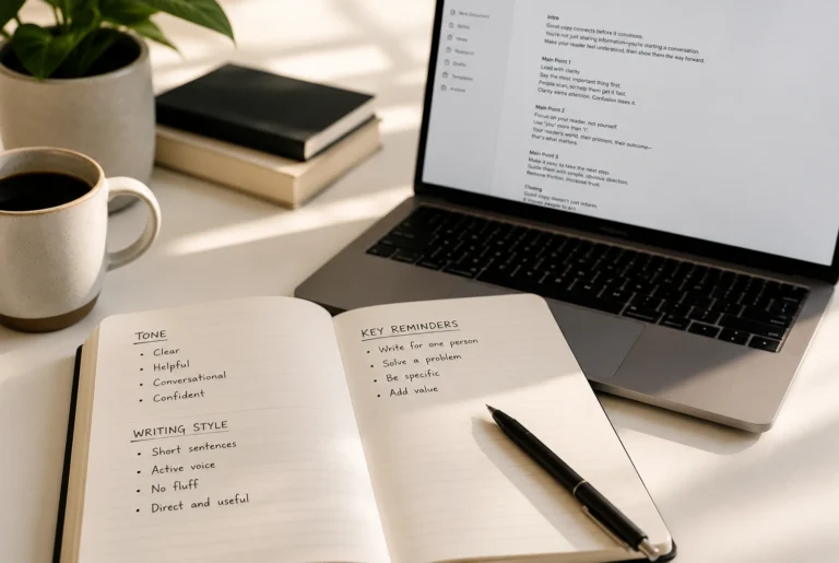 Step by step guide to training an LLM on your brand voice in 2026 showing the process of defining tone writing style rules and testing AI outputs for consistency