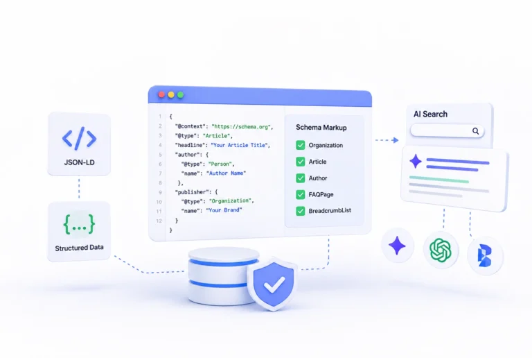 Complete guide to implementing schema markup for AI search visibility in 2026 covering JSON-LD types that get cited by Google AI Overviews ChatGPT Perplexity and all major AI platforms