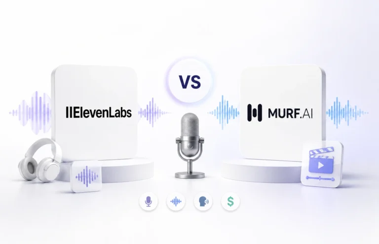 Two microphones side by side representing the comparison between ElevenLabs and Murf AI as the two leading AI voice generators in 2026