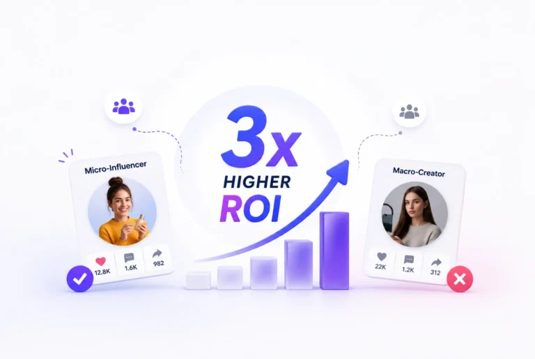 Two jars showing micro-influencer versus macro-influencer comparison where the smaller jar is fuller representing higher ROI from smaller but more engaged audiences