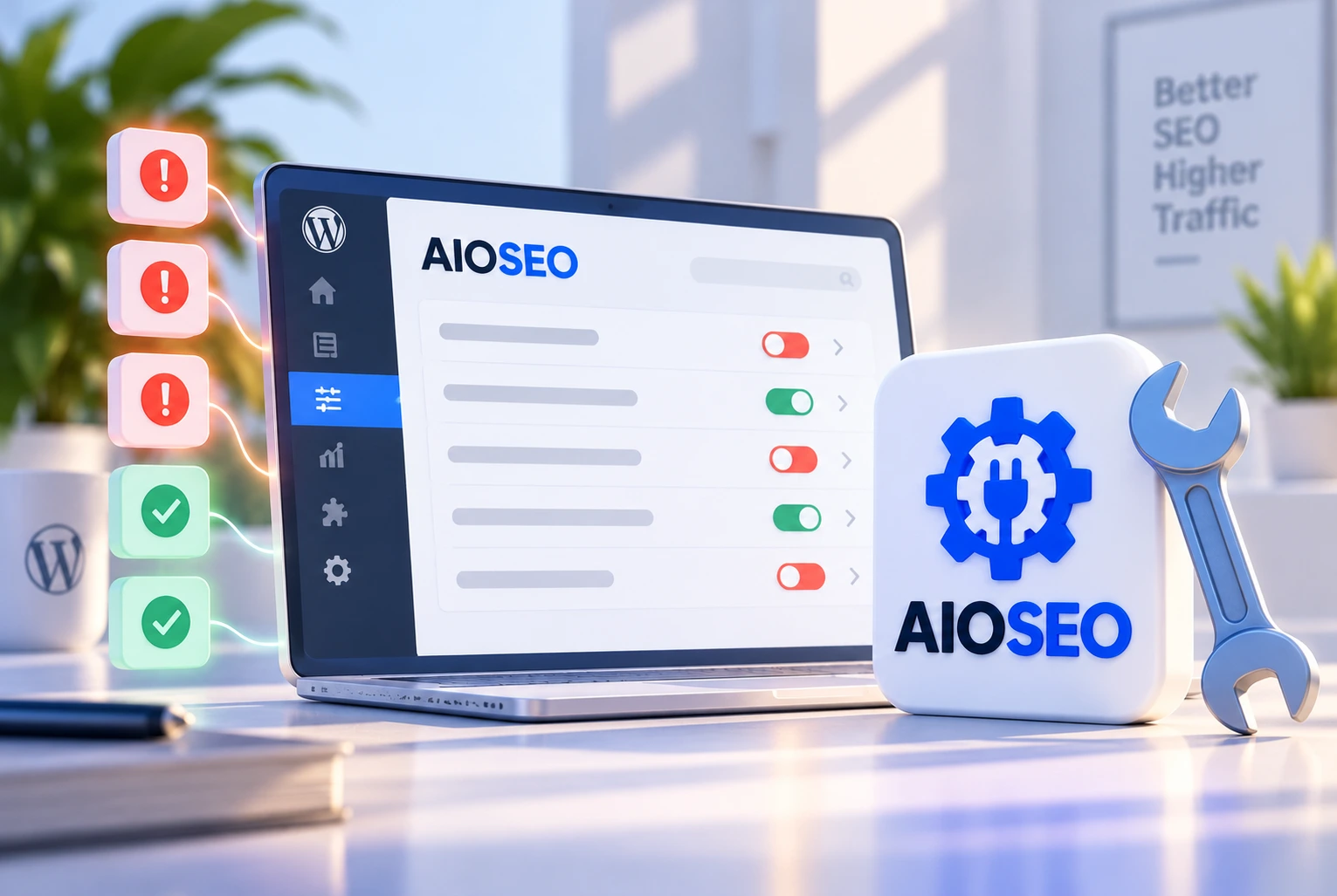 AIOSEO WordPress plugin dashboard showing the settings area where most bloggers make configuration mistakes in 2026